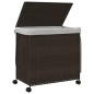 vidaXL Cesto de ropa sucia con ruedas ratán marrón oscuro 60x35x60,5cm vidaXL Cesto de ropa sucia con ruedas ratán marrón oscuro 60x35x60,5cm