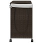 vidaXL Cesto de ropa sucia con ruedas ratán marrón oscuro 60x35x60,5cm vidaXL Cesto de ropa sucia con ruedas ratán marrón oscuro 60x35x60,5cm
