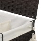 vidaXL Cesto de ropa sucia con ruedas ratán marrón oscuro 60x35x60,5cm vidaXL Cesto de ropa sucia con ruedas ratán marrón oscuro 60x35x60,5cm