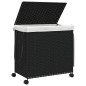 vidaXL Cesto para ropa sucia con ruedas ratán negro 60x35x60,5 cm vidaXL Cesto para ropa sucia con ruedas ratán negro 60x35x60,5 cm