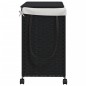 vidaXL Cesto para ropa sucia con ruedas ratán negro 60x35x60,5 cm vidaXL Cesto para ropa sucia con ruedas ratán negro 60x35x60,5 cm