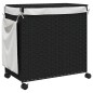 vidaXL Cesto para ropa sucia con ruedas ratán negro 60x35x60,5 cm vidaXL Cesto para ropa sucia con ruedas ratán negro 60x35x60,5 cm