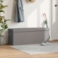 vidaXL Banco de almacenaje plegable de lino sintético gris claro vidaXL Banco de almacenaje plegable de lino sintético gris claro