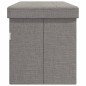 vidaXL Banco de almacenaje plegable de lino sintético gris claro vidaXL Banco de almacenaje plegable de lino sintético gris claro
