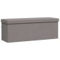 vidaXL Banco de almacenaje plegable de lino sintético gris claro vidaXL Banco de almacenaje plegable de lino sintético gris claro