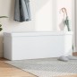 vidaXL Banco de almacenaje plegable de PVC blanco vidaXL Banco de almacenaje plegable de PVC blanco