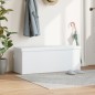 vidaXL Banco de almacenaje plegable de PVC blanco vidaXL Banco de almacenaje plegable de PVC blanco