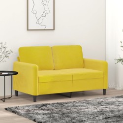 vidaXL Sofá de 2 plazas terciopelo amarillo 120 cm