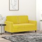 vidaXL Sofá de 2 plazas terciopelo amarillo 120 cm vidaXL Sofá de 2 plazas terciopelo amarillo 120 cm
