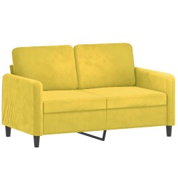 vidaXL Sofá de 2 plazas terciopelo amarillo 120 cm