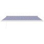 vidaXL Toldo retráctil aluminio y tela azul y blanco 4,5x3 m