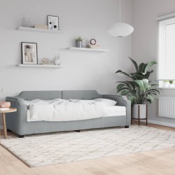 vidaXL Sofá cama con colchón tela gris claro 100x200 cm