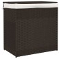 vidaXL Cesto de ropa sucia 2 secciones ratán marrón oscuro 53x35x57 cm vidaXL Cesto de ropa sucia 2 secciones ratán marrón oscuro 53x35x57 cm