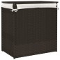 vidaXL Cesto de ropa sucia 2 secciones ratán marrón oscuro 53x35x57 cm vidaXL Cesto de ropa sucia 2 secciones ratán marrón oscuro 53x35x57 cm