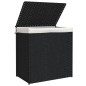 vidaXL Cesto ropa sucia 2 secciones ratán sintético negro 53x35x57 cm vidaXL Cesto ropa sucia 2 secciones ratán sintético negro 53x35x57 cm
