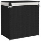 vidaXL Cesto ropa sucia 2 secciones ratán sintético negro 53x35x57 cm vidaXL Cesto ropa sucia 2 secciones ratán sintético negro 53x35x57 cm