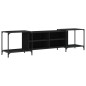vidaXL Mueble de TV madera de ingeniería negro 203x37x50 cm