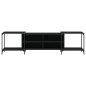 vidaXL Mueble de TV madera de ingeniería negro 203x37x50 cm
