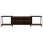 vidaXL Mueble de TV madera de ingeniería marrón roble 203x37x50 cm