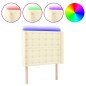 vidaXL Cabecero con LED cuero sintético color crema 93x16x118/128 cm vidaXL Cabecero con LED cuero sintético color crema 93x16x118/128 cm