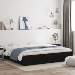 vidaXL Estructura cama con cajones madera ingeniería negra 180x200 cm