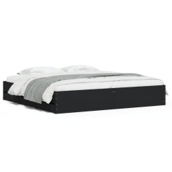 vidaXL Estructura cama con cajones madera ingeniería negra 180x200 cm