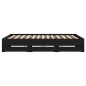 vidaXL Estructura cama con cajones madera ingeniería negra 180x200 cm