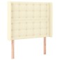 vidaXL Cabecero con LED cuero sintético color crema 93x16x118/128 cm vidaXL Cabecero con LED cuero sintético color crema 93x16x118/128 cm