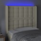vidaXL Cabecero con LED cuero sintético color crema 93x16x118/128 cm vidaXL Cabecero con LED cuero sintético color crema 93x16x118/128 cm