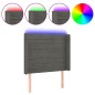 vidaXL Cabecero con LED de terciopelo gris oscuro 93x16x118/128 cm