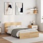 vidaXL Estructura de cama con cabecero roble Sonoma 120x200 cm vidaXL Estructura de cama con cabecero roble Sonoma 120x200 cm