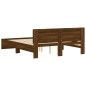 vidaXL Estructura de cama con cabecero marrón roble 140x190 cm vidaXL Estructura de cama con cabecero marrón roble 140x190 cm