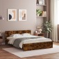 vidaXL Estructura de cama con cabecero roble ahumado 140x190 cm vidaXL Estructura de cama con cabecero roble ahumado 140x190 cm