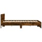 vidaXL Estructura de cama con cabecero roble ahumado 140x190 cm vidaXL Estructura de cama con cabecero roble ahumado 140x190 cm