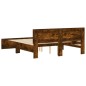 vidaXL Estructura de cama con cabecero roble ahumado 140x190 cm vidaXL Estructura de cama con cabecero roble ahumado 140x190 cm