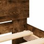 vidaXL Estructura de cama con cabecero roble ahumado 140x190 cm vidaXL Estructura de cama con cabecero roble ahumado 140x190 cm