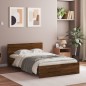 vidaXL Estructura de cama con cabecero marrón roble 120x190 cm vidaXL Estructura de cama con cabecero marrón roble 120x190 cm