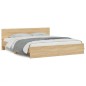 vidaXL Estructura de cama cabecero y luces LED roble Sonoma 200x200 cm vidaXL Estructura de cama cabecero y luces LED roble Sonoma 200x200 cm