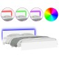vidaXL Estructura de cama con cabecero y luces LED blanca 200x200 cm vidaXL Estructura de cama con cabecero y luces LED blanca 200x200 cm