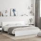 vidaXL Estructura de cama con cabecero y luces LED blanca 200x200 cm vidaXL Estructura de cama con cabecero y luces LED blanca 200x200 cm