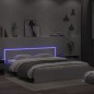 vidaXL Estructura de cama cabecero y luces LED blanca 180x200 cm