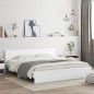 vidaXL Estructura de cama cabecero y luces LED blanca 180x200 cm