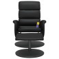 vidaXL Sillón reclinable masaje con reposapiés cuero sintético negro vidaXL Sillón reclinable masaje con reposapiés cuero sintético negro