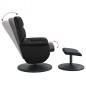 vidaXL Sillón reclinable masaje con reposapiés cuero sintético negro vidaXL Sillón reclinable masaje con reposapiés cuero sintético negro