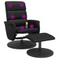 vidaXL Sillón reclinable masaje con reposapiés cuero sintético negro vidaXL Sillón reclinable masaje con reposapiés cuero sintético negro