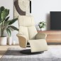 vidaXL Sillón reclinable con reposapiés cuero sintético color crema vidaXL Sillón reclinable con reposapiés cuero sintético color crema