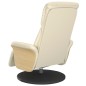 vidaXL Sillón reclinable con reposapiés cuero sintético color crema vidaXL Sillón reclinable con reposapiés cuero sintético color crema