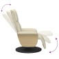 vidaXL Sillón reclinable con reposapiés cuero sintético color crema vidaXL Sillón reclinable con reposapiés cuero sintético color crema