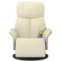 vidaXL Sillón reclinable masaje con reposapiés cuero sintético crema vidaXL Sillón reclinable masaje con reposapiés cuero sintético crema