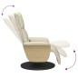 vidaXL Sillón reclinable masaje con reposapiés cuero sintético crema vidaXL Sillón reclinable masaje con reposapiés cuero sintético crema